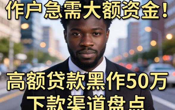 黑户急需大额资金？高额贷款黑户50万下款渠道盘点