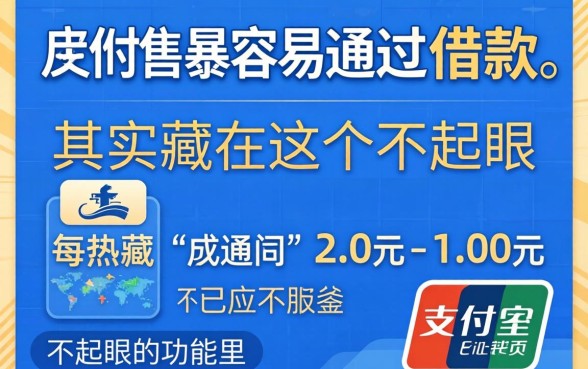 支付宝最容易通过的借款,其实藏在这个不起眼的功能里