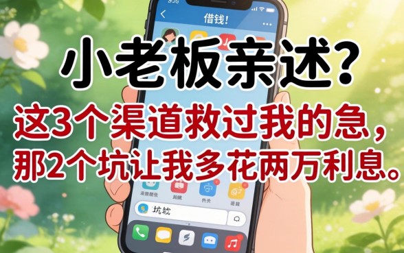 手机上在哪儿借钱？小老板亲述：这3个渠道救过我的急，那2个坑让我多花两万利息