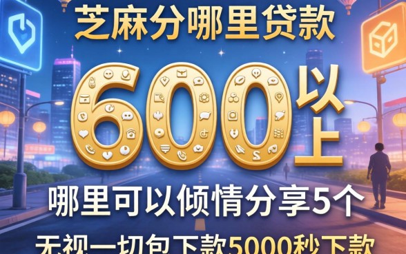 芝麻分600以上哪里可以贷款，倾情分享5个无视一切包下款5000秒下款的软件