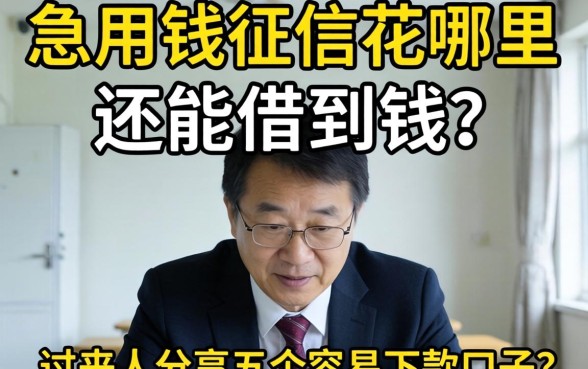急用钱征信花哪里还能借到钱？过来人分享五个容易下款的口子