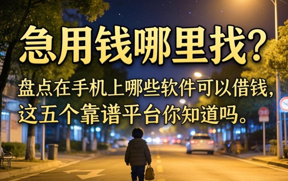 深夜急用钱哪里找?盘点在手机上哪些软件可以借钱,这五个靠谱平台你知道吗?