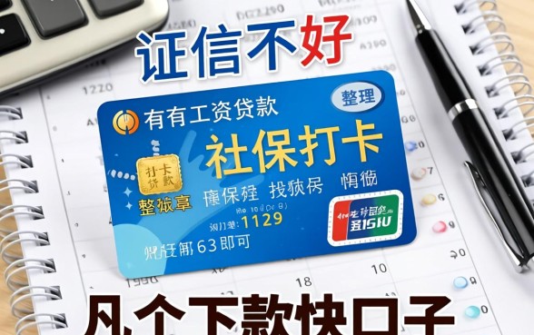 征信不好有社保打卡工资贷款,整理了几个下款快的口子