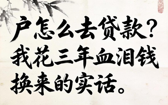 黑户怎么去贷款？我花三年血泪钱换来的实话