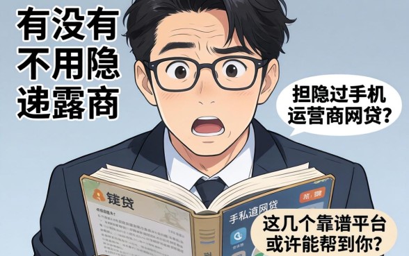 急需用钱却担心隐私泄露？有没有不用通过手机运营商的网贷？这几个靠谱平台或许能帮到你
