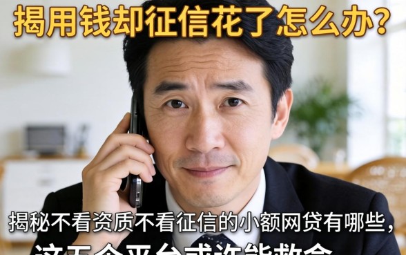 急用钱却征信花了怎么办？揭秘不看资质不看征信的小额网贷有哪些，这五个平台或许能救命