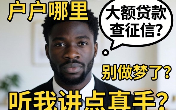 黑户哪里可以大额贷款不查征信？别做梦了，听我讲点真话