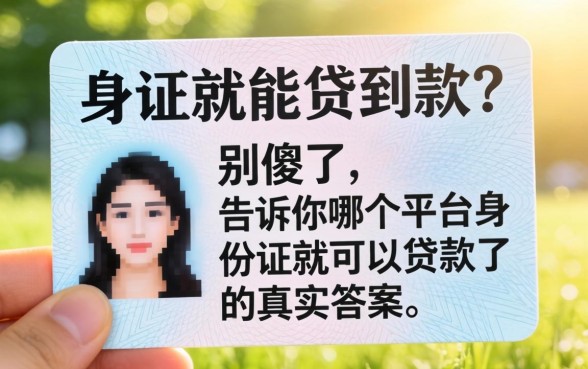 光凭身份证就能贷到款？别傻了，告诉你哪个平台身份证就可以贷款了的真实答案