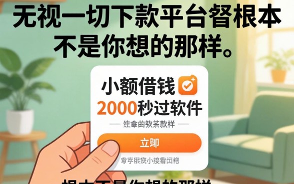 我试了小额借钱2000秒过软件，发现无视一切下款的平台根本不是你想的那样