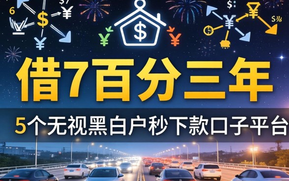哪里可以借7万分三年，概括5个无视黑白户秒下款口子平台
