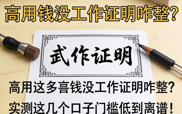 急用钱没工作证明咋整?实测这几个口子门槛低到离谱!
