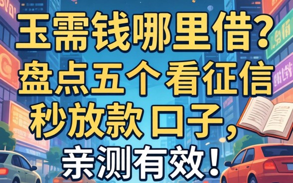 急需用钱哪里借？盘点五个不看征信秒放款的口子，亲测有效！