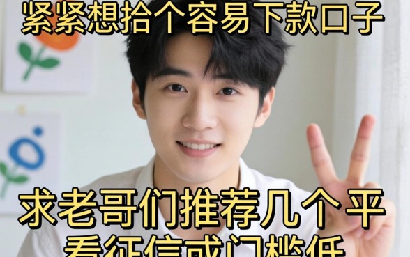 手头紧想找个容易下款的口子，求老哥们推荐几个不看征信或者门槛低的平台！