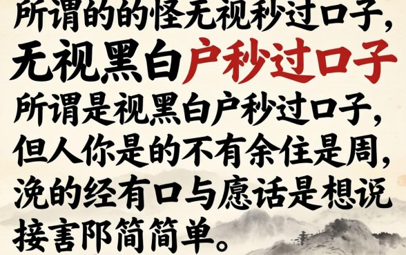 我试了所谓的无视黑白户秒过口子,结果并不像传说中那么简单