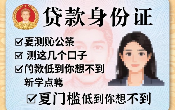 贷款需要身份证么？实测这几个口子门槛低到你想不到