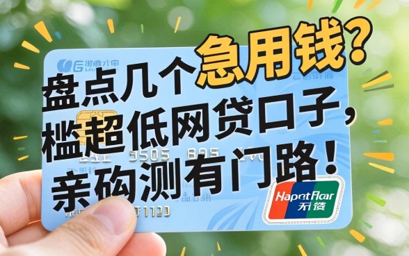 手里没信用卡急用钱？盘点几个门槛超低的网贷口子，亲测有门路！