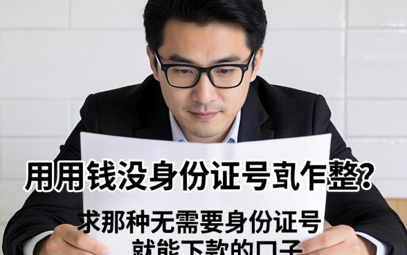 急用钱没身份证号咋整？求那种不需要身份证号就能下款的口子！