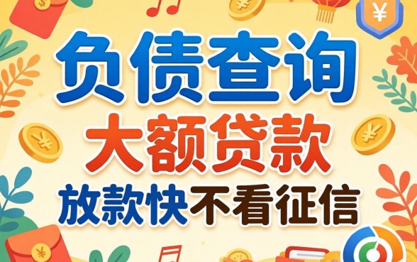 无视负债查询的大额贷款，这几个放款快不看征信