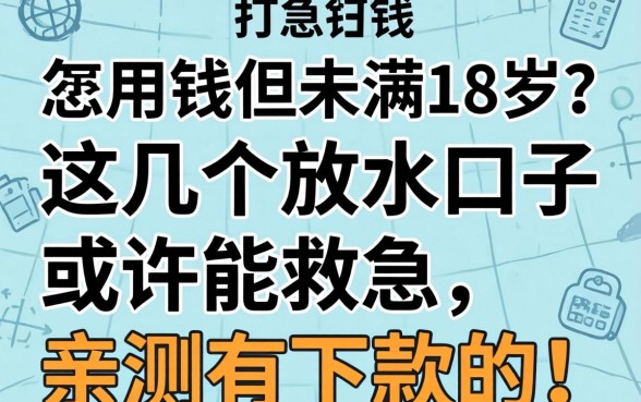急用钱但未满18岁？这几个放水口子或许能救急，亲测有下款的！