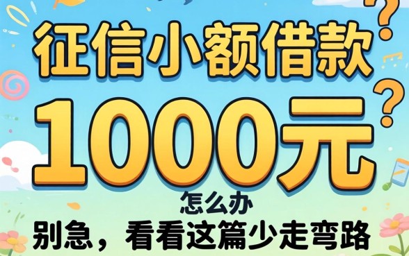 不征信小额借款1000元怎么办？别急，看完这篇少走弯路