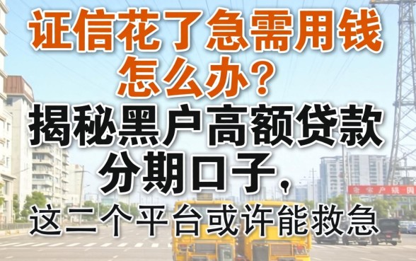 征信花了急需用钱怎么办？揭秘黑户高额贷款分期口子，这几个平台或许能救急