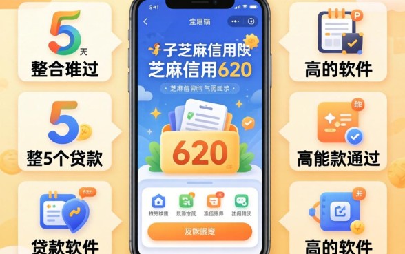 最新口子芝麻信用620,整合5个贷款通过高的软件
