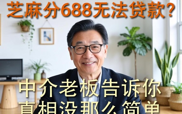 芝麻分688无法贷款？中介老板告诉你真相没那么简单