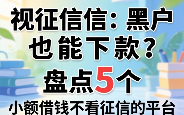 无视征信黑户也能下款？盘点5个小额借钱不看征信的平台