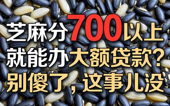芝麻分700以上就能办大额贷款？别傻了，这事儿没那么简单