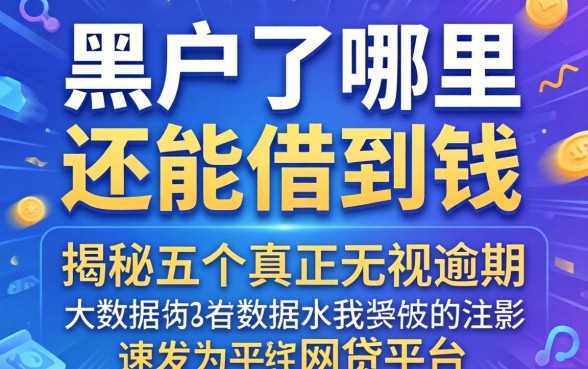黑户了哪里还能借到钱，揭秘五个真正无视逾期大数据的网贷平台