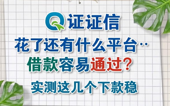 征信花了还有什么平台借款容易通过？实测这几个下款稳
