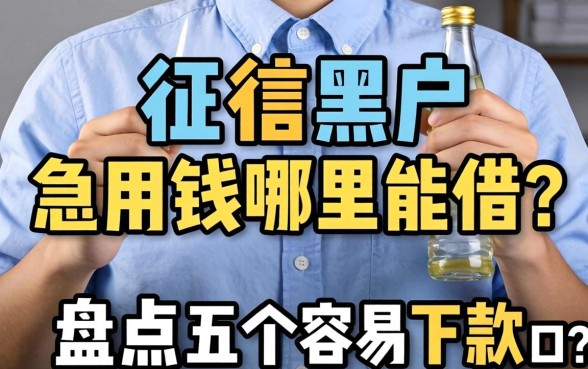 征信黑户急用钱哪里能借？盘点五个容易下款的口子