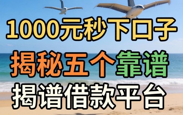 1000元秒下口子，揭秘五个靠谱的借款平台