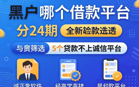 黑户哪个借款平台可以分24期，筛选5个贷款不上诚信平台的软件