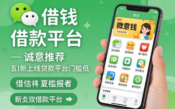 微信借钱的借款平台，诚意推荐五个新上线贷款平台门槛低软件