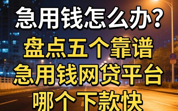 深夜急用钱怎么办？盘点五个靠谱的急用钱的网贷平台，哪个下款快？