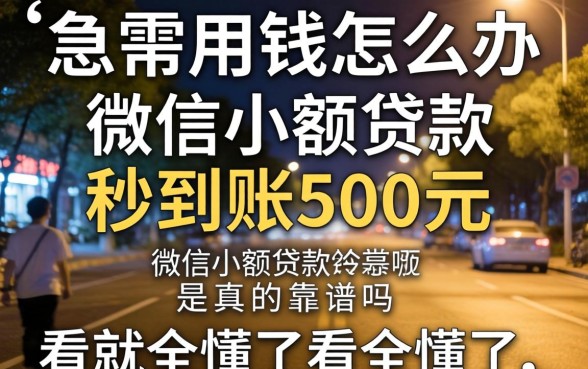 深夜急需用钱怎么办？微信小额贷款秒到账500元真的靠谱吗？看完全懂了