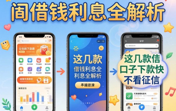 手机亾借钱利息全解析：这几款口子下款快不看征信