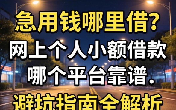 深夜急用钱哪里借?网上个人小额借款哪个平台靠谱?避坑指南全解析
