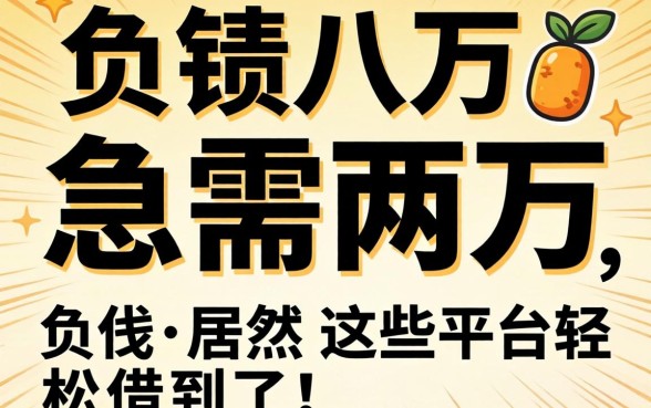 我负债八万急需两万，居然在这些平台轻松借到了