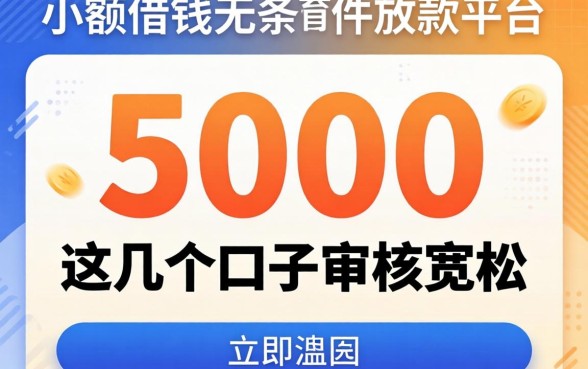 实测5000小额借钱无条件放款的平台，这几个口子审核宽松
