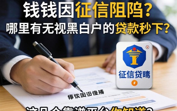 急需用钱却因征信受阻？哪里有无视黑白户的贷款秒下？这几个靠谱平台你知道吗？