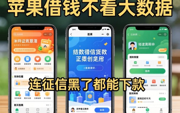 我试了三个号称苹果借钱不看大数据的平台，结果连征信黑户都能下款