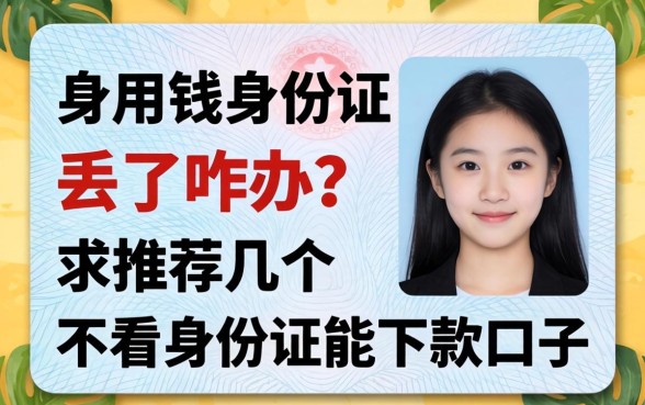 急用钱身份证丢了咋办?求推荐几个不看身份证能下款的口子!