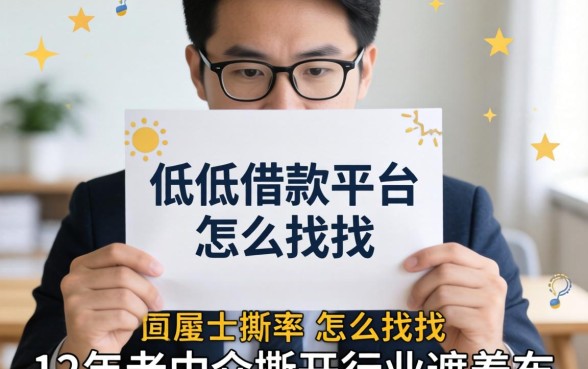 利率低的借款平台怎么找?12年老中介撕开行业遮羞布