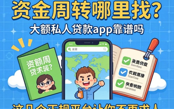 急需资金周转哪里找？大额私人贷款app靠谱吗？这几个正规平台让你不再求人