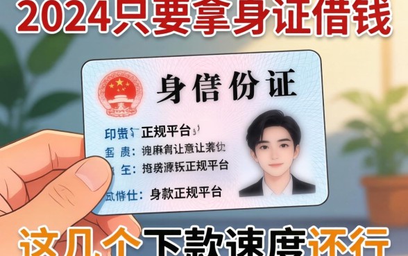 2024年只要拿身份证借钱的正规平台，这几个下款速度还行