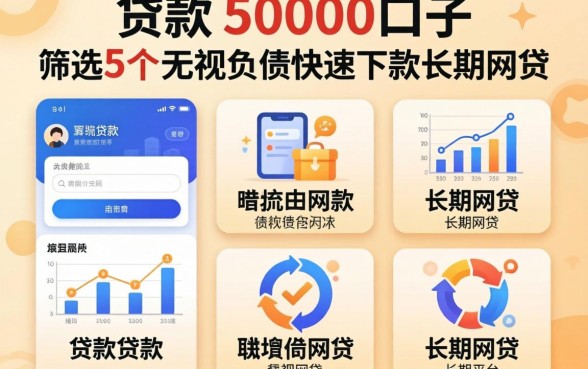 贷款50000口子，筛选5个无视负债快速下款长期网贷的平台