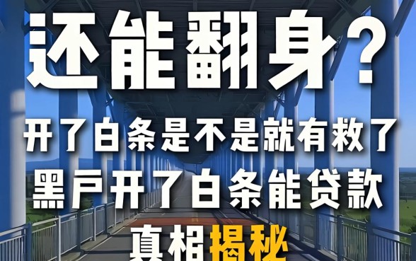 征信黑户还能翻身吗?开了白条是不是就有救了,黑户开了白条能贷款吗真相揭秘