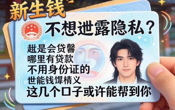急需用钱却不想泄露隐私?哪里有贷款不用身份证的?这几个口子或许能帮到你